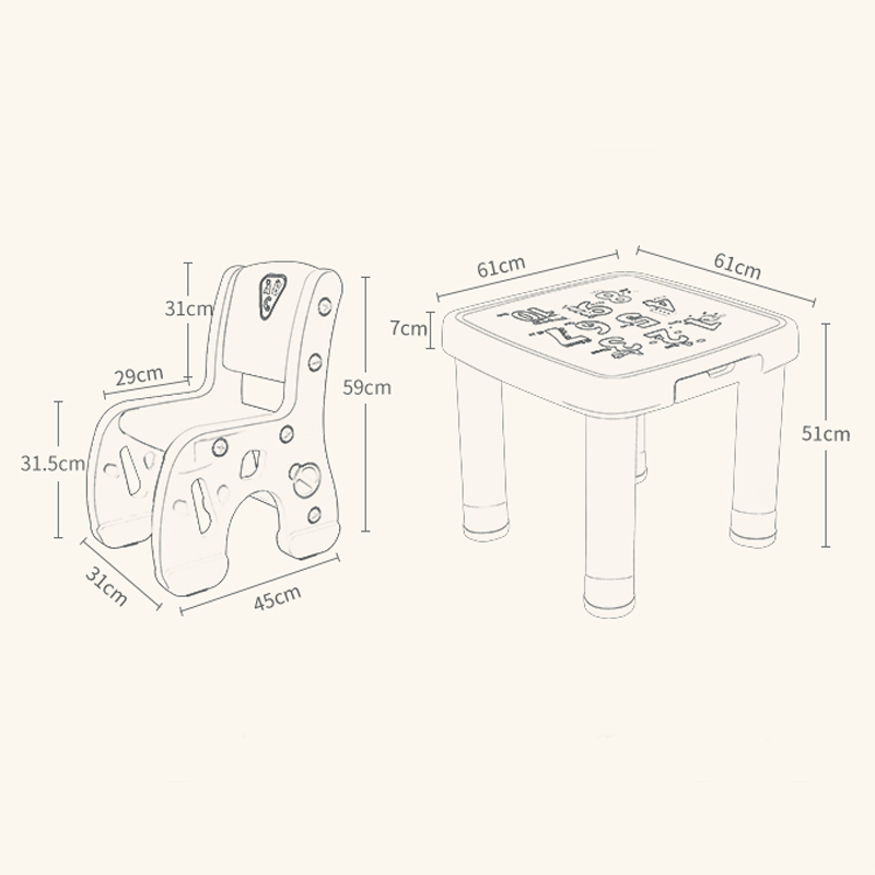 Juego de Mesa Rosada con 2 Sillas - Imagen 6
