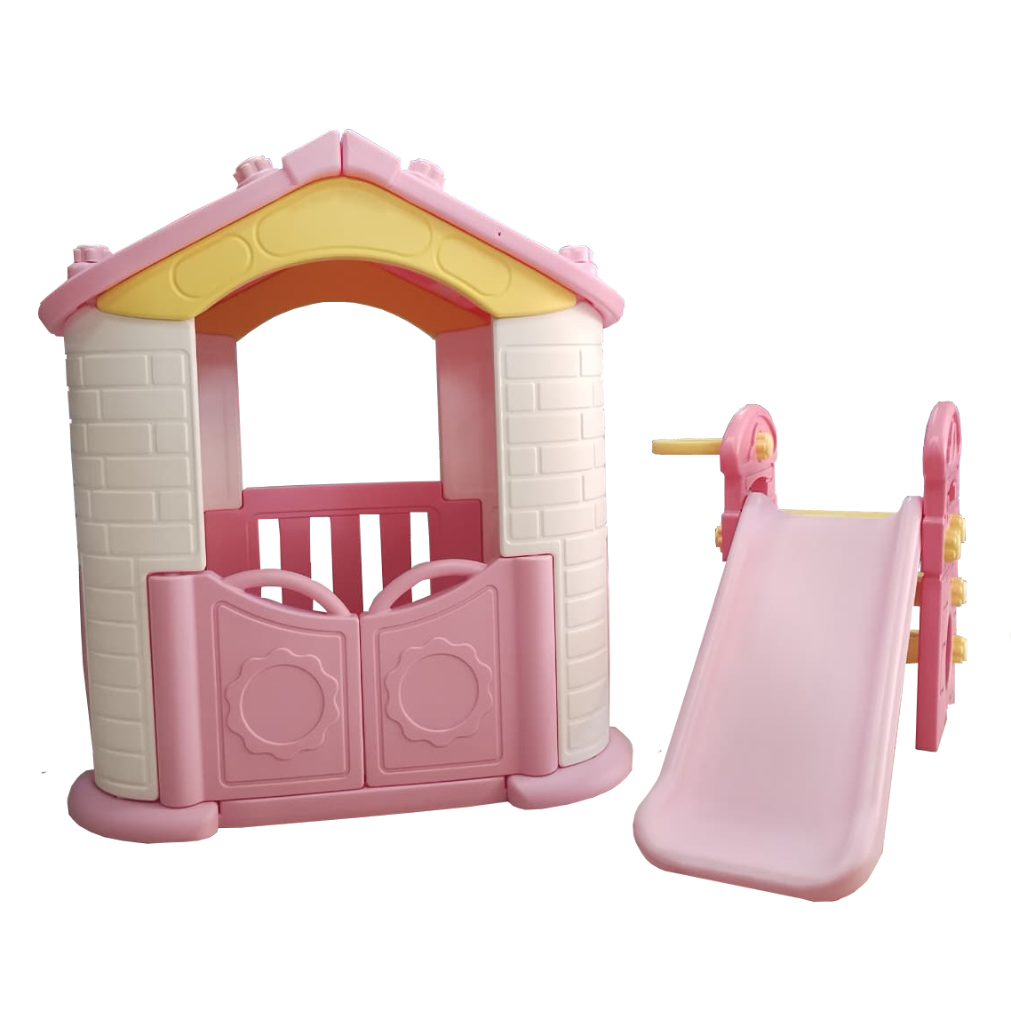 Combo Casa + Resbaladera Rosa